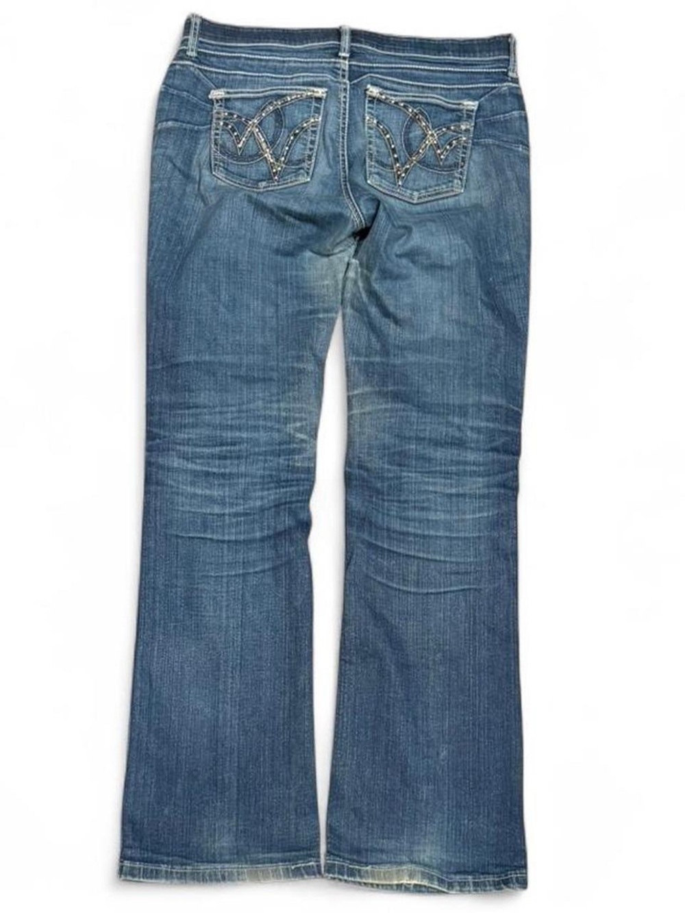 Y2K Wrangler Western Embroidered Faded Bootcut High Rise Jeans
